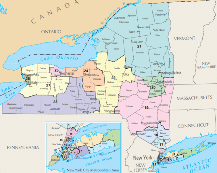 New York Congressional Districts Map 